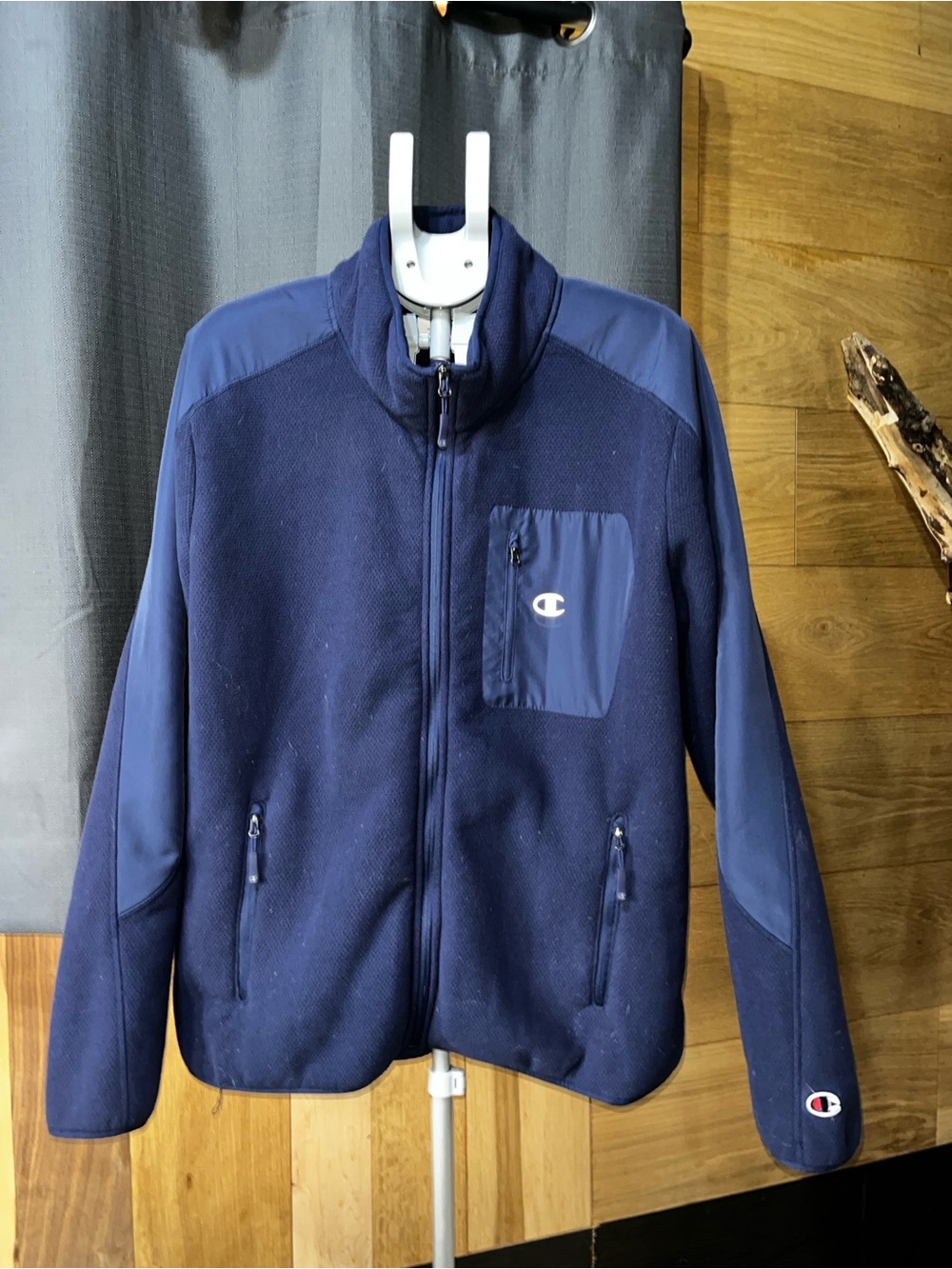 Champion Navy Two-Tone Full-Zip Fleece Jacket